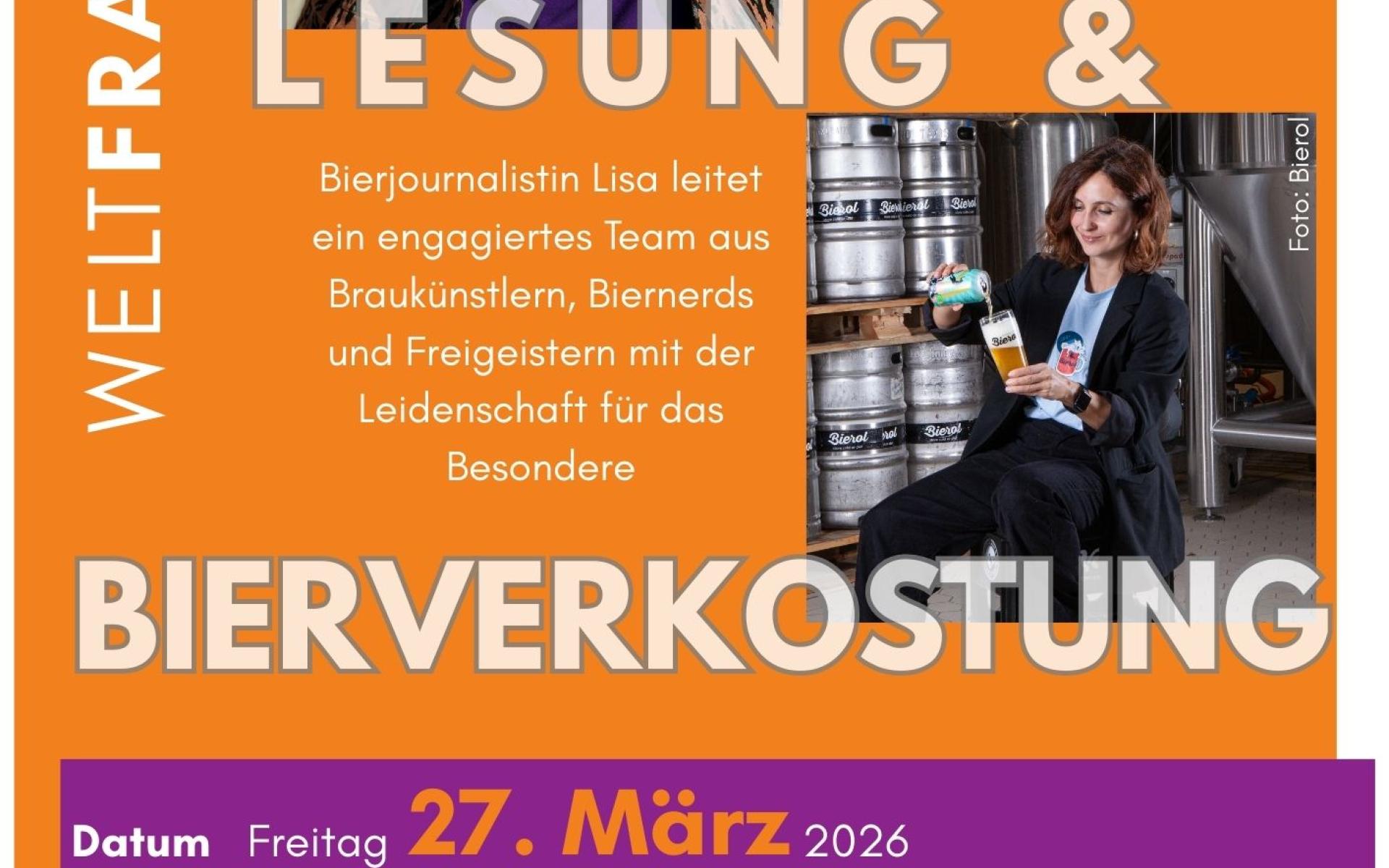 Einladung zu einer Lesung und Bierverkostung