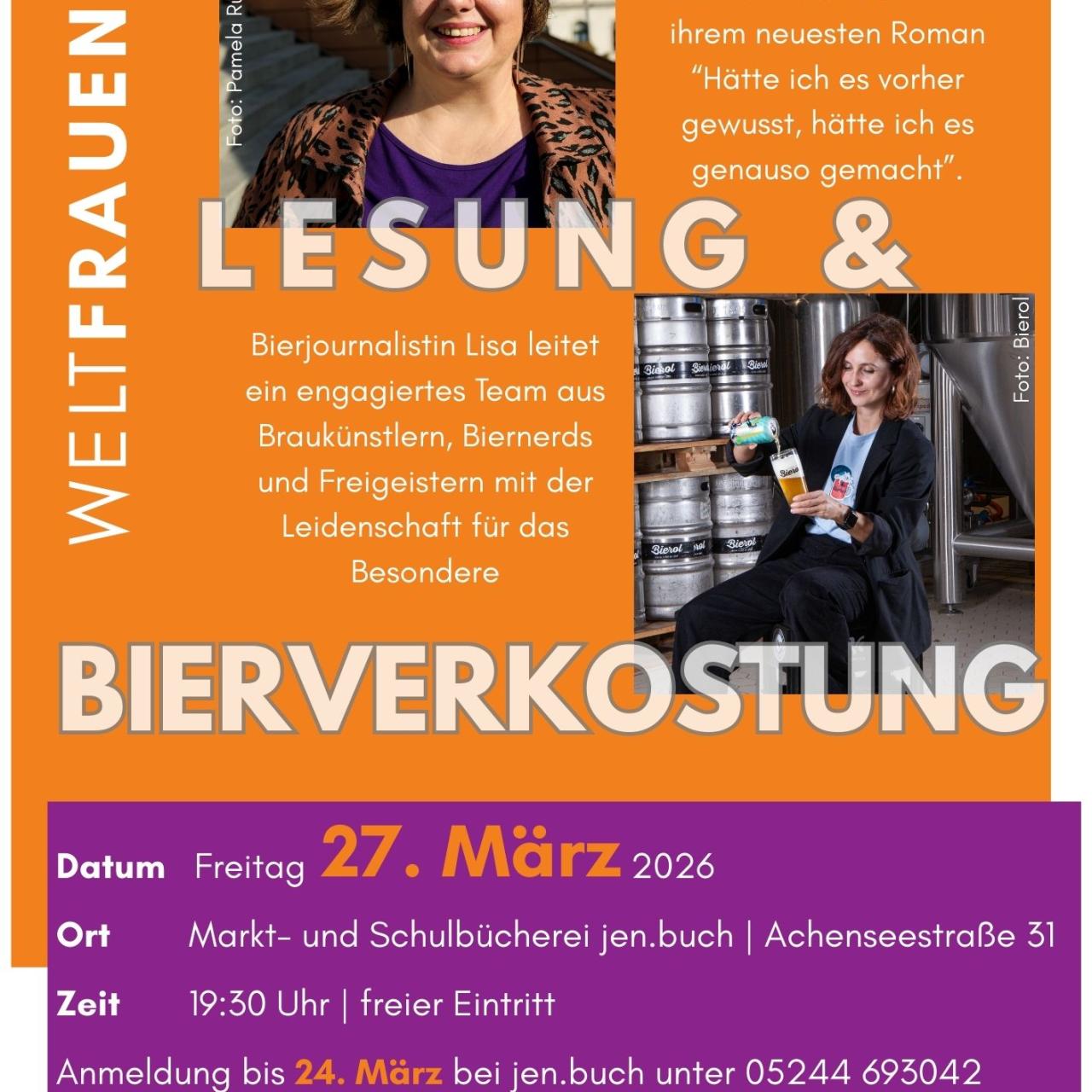 Einladung zu einer Lesung und Bierverkostung